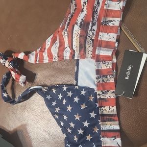🎀NWT Stars and Stripes Flag Bikini Top 👙